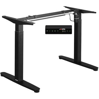 EXETA - HÖHENVERSTELLBARER SCHREIBTISCH Höhenverstellbar Arbeitstisch Schreibtisch schwarz elektrisch Tischgestell Büro