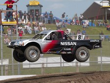 Cars nissan frontier pro 44 offroad race Desk Mat Stitched