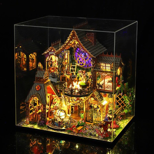 Mini 3D Wooden Magic Spirit House Kits DIY Doll House Craft Gift Model with LED - Picture 6 of 14