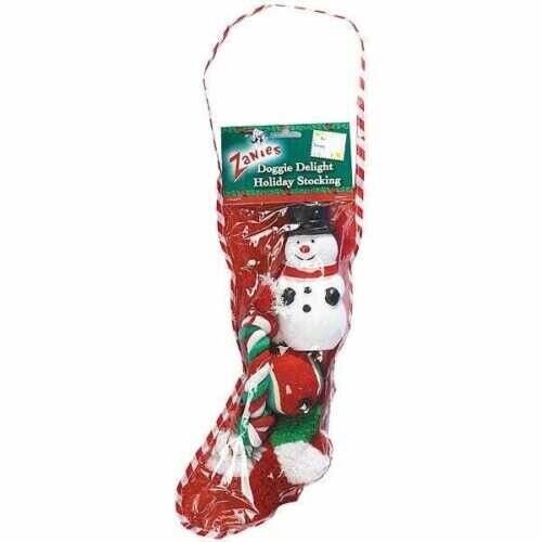 Zanies Doggie Delight Holiday Stocking for Dogs - 4 Christmas Toys for your Dog! - Picture 1 of 6