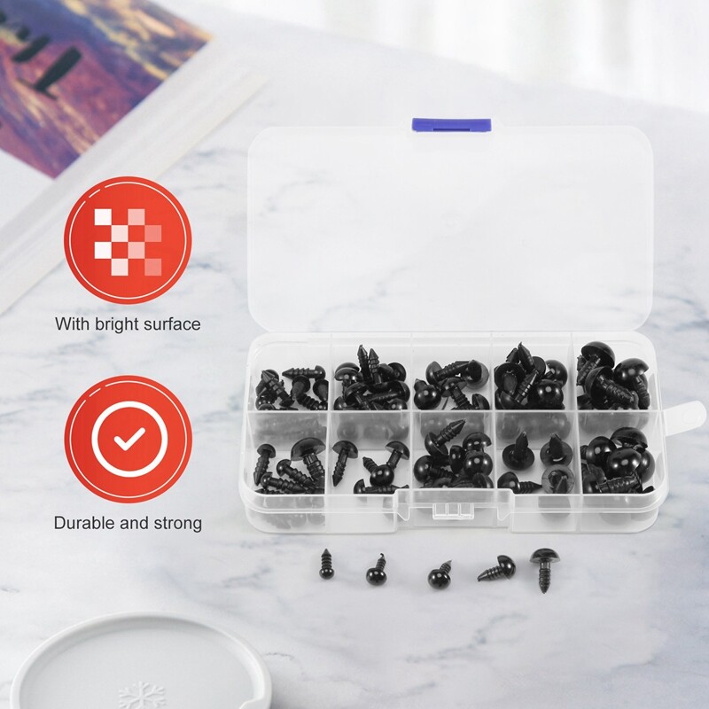 Lot De 100 Yeux De Sécurité En Plastique Avec Rondelles, Yeux De