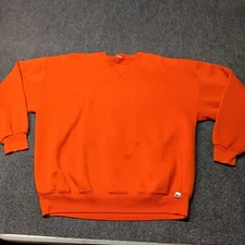 Vintage Russell Blank Sweatshirt Adult XL Orange V Stitch Pullover Sweater