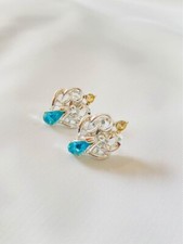 Silver Colored Mermaid With Colored Blue some Earrings