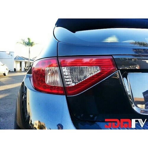 Tail light Overlays w/ Reverse/Blinker Cutout RED JDM Tint (Fits 08-14 Wagon ) - Picture 2 of 2
