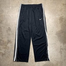 Vintage Y2k Nike Sweatpants Large black white stripe baggy