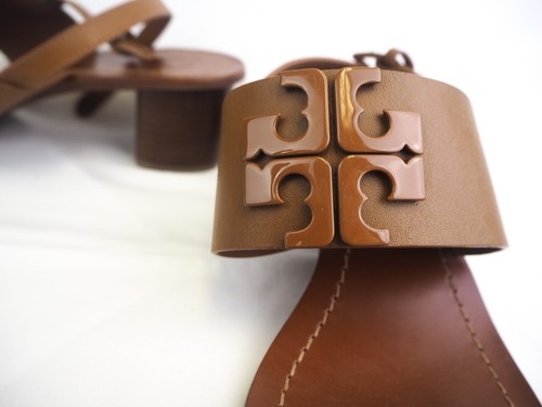 Tory Burch Tan Leather Strap Sandals with Small Heel Women's Size 10.5 M - Picture 6 of 21