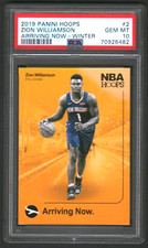 ZION WILLIAMSON 2019 HOOPS ARRIVING NOW WINTER RC #2 PSA 10 GEM MINT! PELICANS**