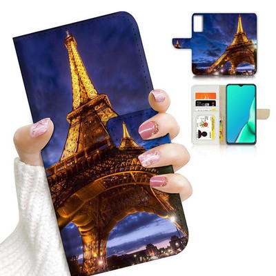 ( For Motorola Moto E13 ) Wallet Flip Case Cover AJ23413 Eiffel Tower Paris