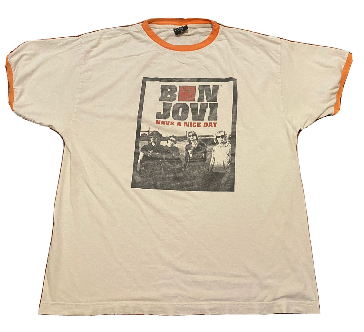 00's Bon Jovi Have A nice Day Tour Tシャツ Vintage 2005 Bon Jovi Have A Nice Day Concert Tour Ringer T