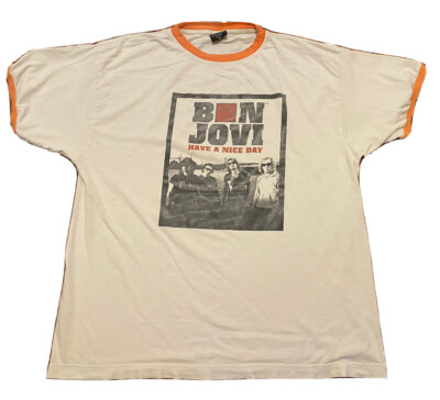 Vintage 2005 Bon Jovi Have A Nice Day Concert Tour Ringer T-Shirt