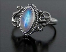 Natural Moonstone Ring 925 Sterling Silver Ring Boho Ring Handmade Ring Gift