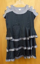 Go International Dress Junior Womens 11 Black & Grey Ruffle Great Condition