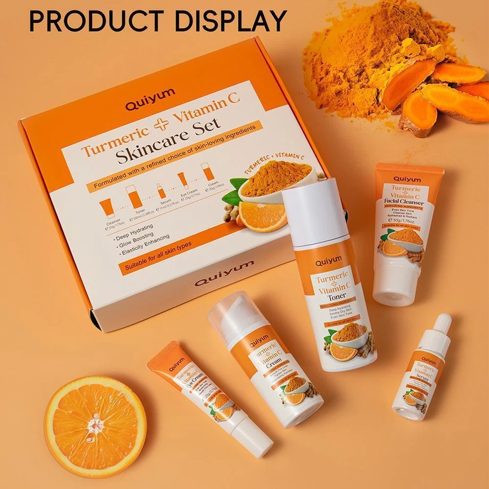 5pcs Turmeric Skin Care Set Facial Acne Cleansing Cream Shri D9Y9 Cream X5 D3P7 - Image 4 of 4