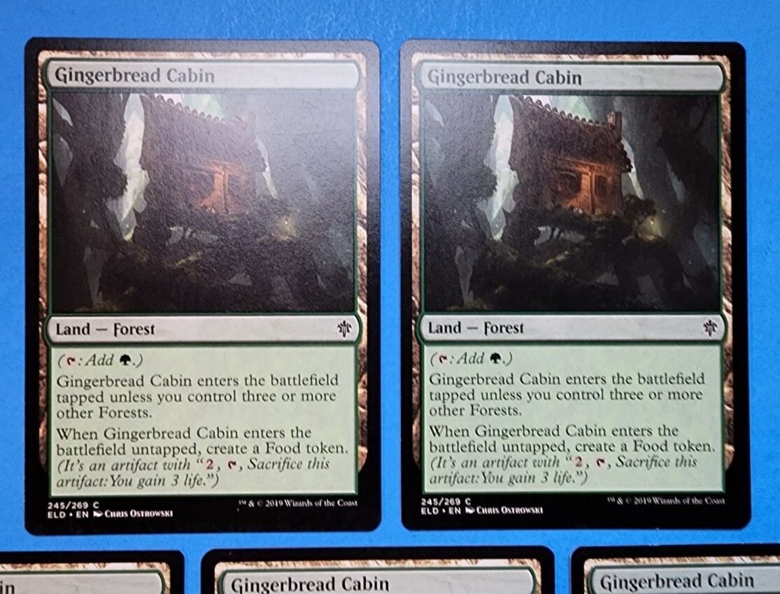 5 Gingerbread Cabin Throne of Eldraine 2019 Mtg Magic Card Land Forest Mana  245