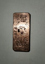 1 lb Copper Ingot .999 Fine Copper 16 oz copper bar Bullion