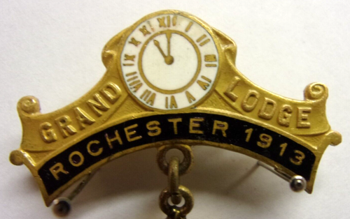 1913 BPOE ELKS ROCHESTER GRAND LODGE Water Town NY Lodge No. 496 Brass Pin - Picture 3 of 5