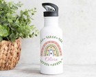 Personalised Girls Straw Bottle, Nursery, Sports School Bottle, Metal, 500ml,