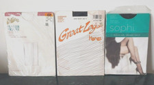 Lot 3 VTG Full Figure Women's Pantyhose Stockings Queen Size 1X-2X 160-190 lbs
