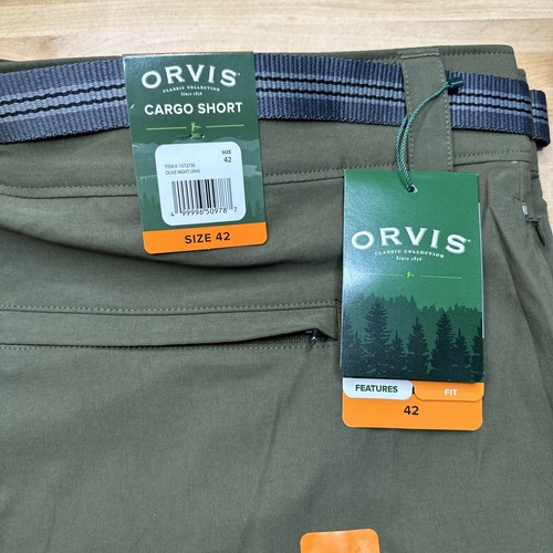 Orvis Voyager Herren Trek Shorts CARGO Olive Camo GÜRTEL GR. 42 NEU - Bild 2 von 9
