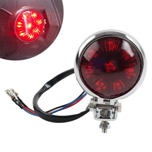 Lampada luce posteriore stop posteriore moto LED per Cafe Racer Bobber Chopper - Foto 14 di 24