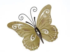 HOME GARDEN POOL YARD - BUTTERFLY WALL DECOR -  OLIVE GREEN 7.5" X 9" BRAND NEW