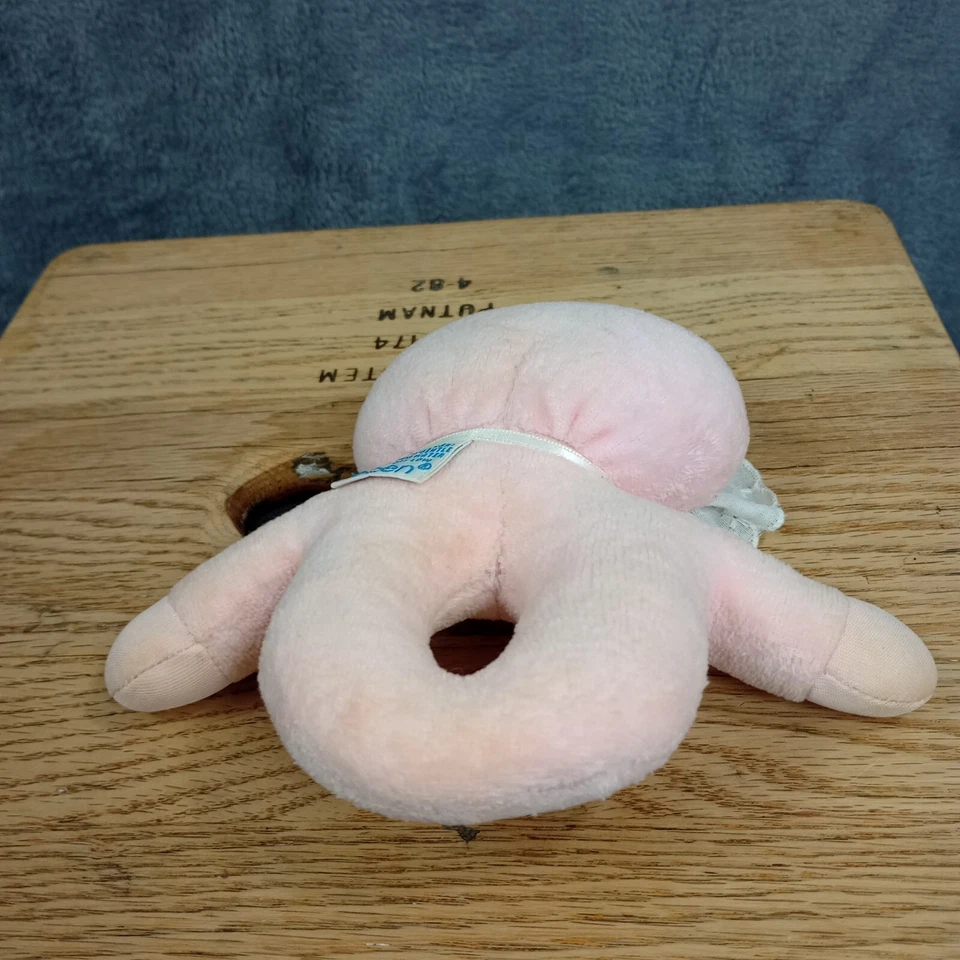 De colección. EDEN PELUCHE ROSA NIÑA SONAJERO DE AGARRE, SUAVE COMO TERCIOPELO, LAVADO A MÁQUINA Foto 3 de 4