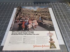 1966 Johnson & Johnson Vintage Print Ad TWA European Vacation Giveaway Rome