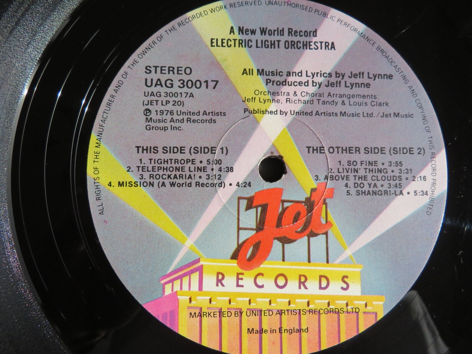 Electric Light Orchestra (ELO) A New World Record UAG 30017 VINYL