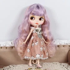 Blythe doll Dudu mouth Spray makeup Pink Purple hair from Factory Joint Body 12"