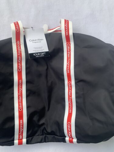 NWT Calvin Klein Fragrances Weekender Duffel Bag Suitcase 20x15 Black/Red - Picture 5 of 12