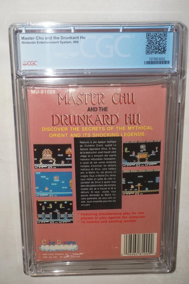 Master Chu and the Drunkard Hu (Nintendo NES) CGC 9.6 A NUEVO Precintado Foto 2 de 2