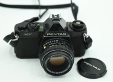 Pentax MV 35mm Black Camera with SMC Pentax-M 50mm 1:2 Lens