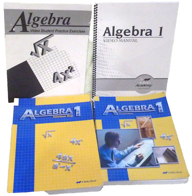 A Beka Algebra 1 Books- Solution Key, Textbook, Video Manual, Practice ...