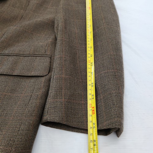 Joseph Feiss Gold Blazer Men 44L Brown Sport Coat Houndstooth Casual Suit Jacket - Picture 11 of 18