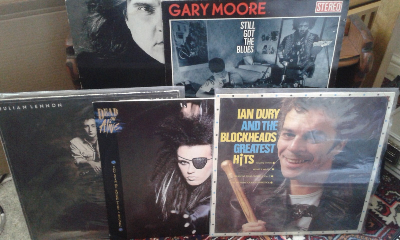 LP'S JOBLOT ,5 ASSORTED,IAN DURY,MEATLOAF,JULIAN LENNON,GARY MOORE.DEAD