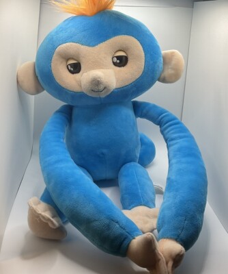 Wow Wee Fingerlings Blue Monkey Plush w/ Sounds, Sleepy Eyes, Hook & Loop Hands