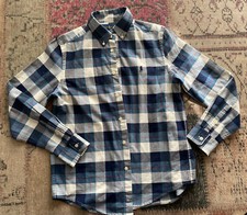 Ralph Lauren boys Blue White Dress shirt 14 16 EUC