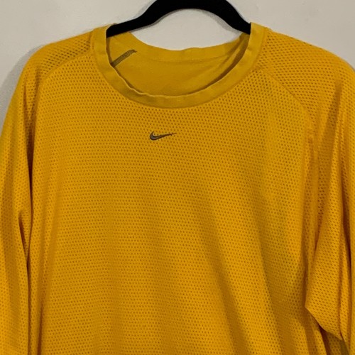 Vtg Nike 2XL Shirt Y2K Yellow Center Check Swoosh Thrashed Reversible S2 - Picture 7 of 15