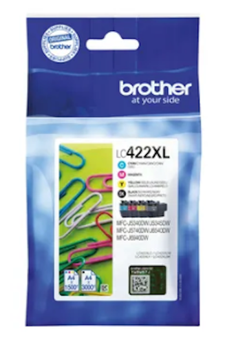 Brother LC422XL Original Ink Cartridge Black, Cyan, Magenta, Yellow Pack of 4