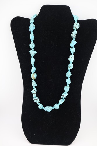 Pre-owned 25" Long TURQUOISE NUGGET Necklace - Picture 5 of 7