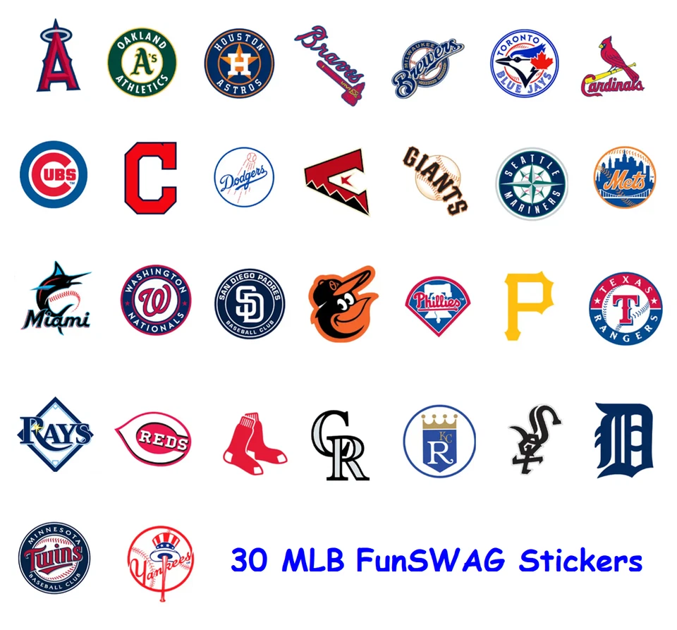 Logo MLB 30 piezas Juego de pegatinas. Todos los equipos. Envío RÁPIDO/GRATIS. Paredes, espejos, tazas Foto 2 de 4