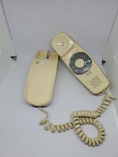 Vintage AT T Western Electric Trimline Wall Mount Rotary Dial Telephone Beige