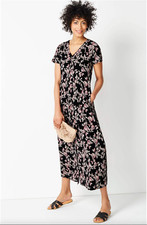 J.Jill - M - New Very Pretty Pleated Button-Front Maxi Dress - NWT $119 RARE!