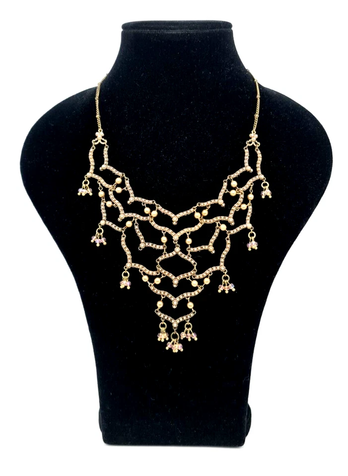 Precioso Collar Michal Negrin Cuentas Brillantes y Cristales Diseño Único. Foto 3 de 4