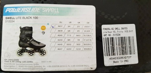 Powerslide Swell Lite Trinity Größe 37 Inliner Inline Skates Schwarz Weiss - Bild 4 von 8
