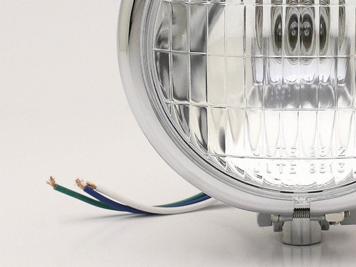 Headlight 4.5" Bottom-mount Chrome - Cafe Racer Bobber Chopper Cruiser Custom - Picture 10 of 11
