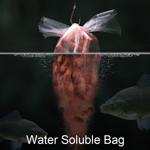 100pc Water Soluble Bags PVA Carp Fishing Water Dissolving Bait Fishing Mesh Bag - Picture 7 of 12