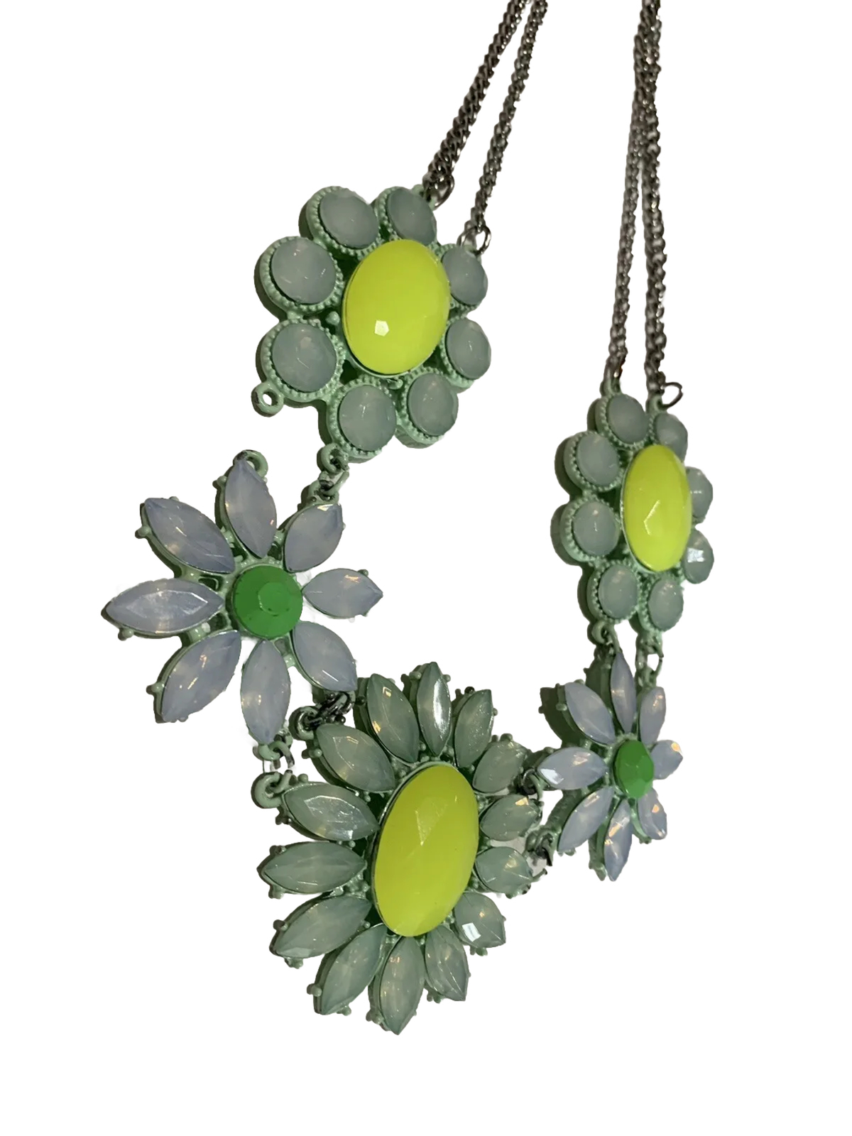 Large Flower Statement Necklace with Rhinestones … - image 6