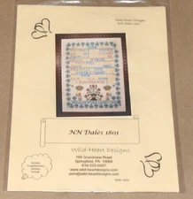 Wild Heart Designs "NN Dales 1801" Cross Stitch Sampler Pattern NIP