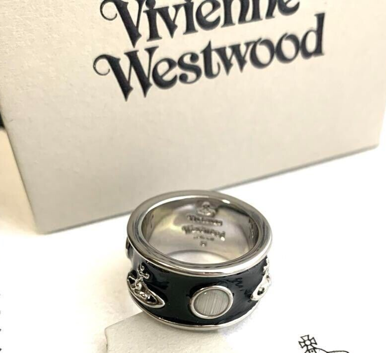 Vivienne Westwood BELT Ring Black Silver Size 6.5-7 Mens Vivienne Westwood BELT Ring Black Silver Size 6.5-7 Mens